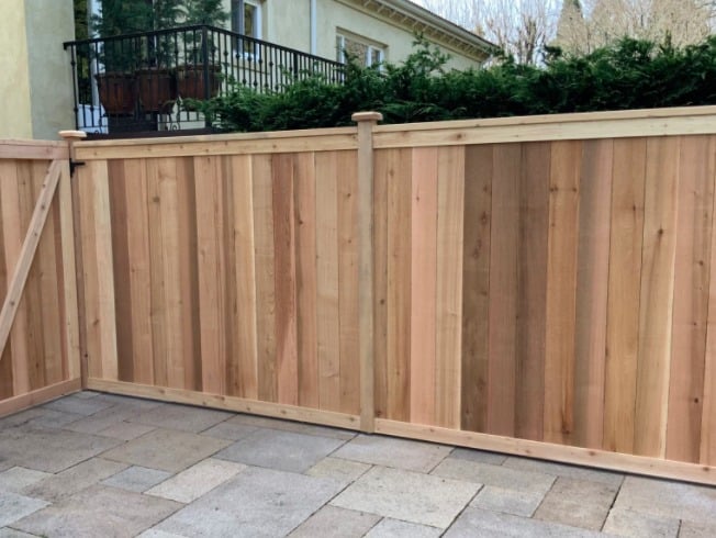 Residential Wooden Cedar Fence Compressed - Seattle