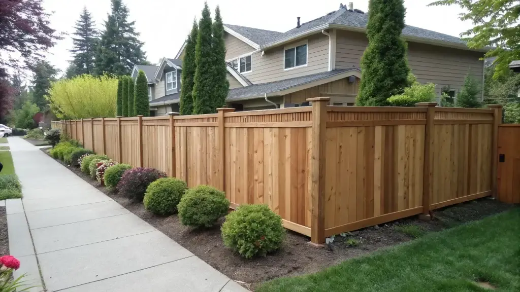 Fence in a suburban yard